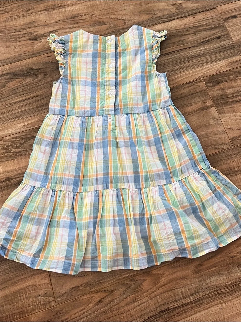 Ruffle Butts Pastel Plaid Tiered Dress in Blue, Yellow, Pink, Green